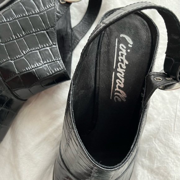 L’intervalle Croc Leather Slingback Booties - Picture 3 of 3